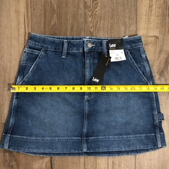 NWT! - LEE Heritage High-Rise Denim Mini Skirt w/Stretch - Picture 9 of 9